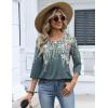 image:imageZeagoo 34 Length Sleeve Womens Tops 2026 V Neck T Shirts Dressy Casual Fall Blouses Floral Summer Business Work Basic TeesPlants Flowers
