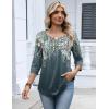 image:imageZeagoo 34 Length Sleeve Womens Tops 2026 V Neck T Shirts Dressy Casual Fall Blouses Floral Summer Business Work Basic TeesPlants Flowers