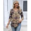 image:imageZeagoo 34 Length Sleeve Womens Tops 2026 V Neck T Shirts Dressy Casual Fall Blouses Floral Summer Business Work Basic TeesPurplebeige