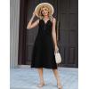 image:imageZeagoo Summer Dress for Women 2026 Sleeveless Tank Midi Dress Vacation Beach Sundress Aline Boho ClothingBlack