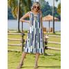 image:imageZeagoo Summer Dress for Women 2026 Sleeveless Tank Midi Dress Vacation Beach Sundress Aline Boho ClothingBlue Geometry