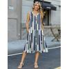 image:imageZeagoo Summer Dress for Women 2026 Sleeveless Tank Midi Dress Vacation Beach Sundress Aline Boho ClothingBlue Geometry