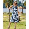 image:imageZeagoo Summer Dress for Women 2026 Sleeveless Tank Midi Dress Vacation Beach Sundress Aline Boho ClothingBlue Plant Leaves