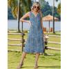 image:imageZeagoo Summer Dress for Women 2026 Sleeveless Tank Midi Dress Vacation Beach Sundress Aline Boho ClothingBlue Plants
