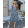 image:imageZeagoo Summer Dress for Women 2026 Sleeveless Tank Midi Dress Vacation Beach Sundress Aline Boho ClothingBlue Plants