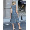 image:imageZeagoo Summer Dress for Women 2026 Sleeveless Tank Midi Dress Vacation Beach Sundress Aline Boho ClothingBlue Plants