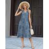 image:imageZeagoo Summer Dress for Women 2026 Sleeveless Tank Midi Dress Vacation Beach Sundress Aline Boho ClothingBlue Plants