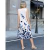 image:imageZeagoo Summer Dress for Women 2026 Sleeveless Tank Midi Dress Vacation Beach Sundress Aline Boho ClothingBlue Watercolor Leaves