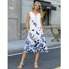 image:imageZeagoo Summer Dress for Women 2026 Sleeveless Tank Midi Dress Vacation Beach Sundress Aline Boho ClothingBlue Watercolor Leaves