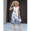 image:imageZeagoo Summer Dress for Women 2026 Sleeveless Tank Midi Dress Vacation Beach Sundress Aline Boho ClothingBlue Watercolor Leaves