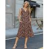 image:imageZeagoo Summer Dress for Women 2026 Sleeveless Tank Midi Dress Vacation Beach Sundress Aline Boho ClothingCoffee Floral