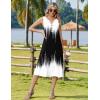 image:imageZeagoo Summer Dress for Women 2026 Sleeveless Tank Midi Dress Vacation Beach Sundress Aline Boho ClothingGradient  Black White