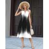 image:imageZeagoo Summer Dress for Women 2026 Sleeveless Tank Midi Dress Vacation Beach Sundress Aline Boho ClothingGradient  Black White