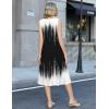 image:imageZeagoo Summer Dress for Women 2026 Sleeveless Tank Midi Dress Vacation Beach Sundress Aline Boho ClothingGradient  Black White