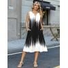 image:imageZeagoo Summer Dress for Women 2026 Sleeveless Tank Midi Dress Vacation Beach Sundress Aline Boho ClothingGradient  Black White