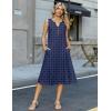 image:imageZeagoo Summer Dress for Women 2026 Sleeveless Tank Midi Dress Vacation Beach Sundress Aline Boho ClothingNavy Blue Polka Dots
