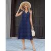 image:imageZeagoo Summer Dress for Women 2026 Sleeveless Tank Midi Dress Vacation Beach Sundress Aline Boho ClothingNavy Blue Polka Dots