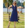 image:imageZeagoo Summer Dress for Women 2026 Sleeveless Tank Midi Dress Vacation Beach Sundress Aline Boho ClothingNavy Blue Polka Dots