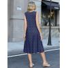 image:imageZeagoo Summer Dress for Women 2026 Sleeveless Tank Midi Dress Vacation Beach Sundress Aline Boho ClothingNavy Blue Polka Dots