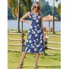 image:imageZeagoo Summer Dress for Women 2026 Sleeveless Tank Midi Dress Vacation Beach Sundress Aline Boho ClothingNavy Hawaiian Floral