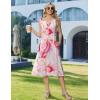 image:imageZeagoo Summer Dress for Women 2026 Sleeveless Tank Midi Dress Vacation Beach Sundress Aline Boho ClothingPink Marble Pattern
