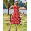 image:imageZeagoo Summer Dress for Women 2026 Sleeveless Tank Midi Dress Vacation Beach Sundress Aline Boho ClothingRed Floral