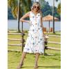 image:imageZeagoo Summer Dress for Women 2026 Sleeveless Tank Midi Dress Vacation Beach Sundress Aline Boho ClothingWhite Floral