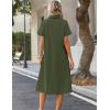 image:imageZeagoo Summer Dresses for Women 2026 Button Down Shirt Dresses Aline Long Sundress Short Sleeve Beach Travel Cover UpArmy Green