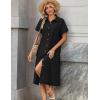 image:imageZeagoo Summer Dresses for Women 2026 Button Down Shirt Dresses Aline Long Sundress Short Sleeve Beach Travel Cover UpBlack