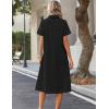 image:imageZeagoo Summer Dresses for Women 2026 Button Down Shirt Dresses Aline Long Sundress Short Sleeve Beach Travel Cover UpBlack