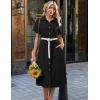 image:imageZeagoo Summer Dresses for Women 2026 Button Down Shirt Dresses Aline Long Sundress Short Sleeve Beach Travel Cover UpBlack