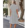 image:imageZeagoo Summer Dresses for Women 2026 Button Down Shirt Dresses Aline Long Sundress Short Sleeve Beach Travel Cover UpBlack Stripe
