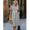 image:imageZeagoo Summer Dresses for Women 2026 Button Down Shirt Dresses Aline Long Sundress Short Sleeve Beach Travel Cover UpBlack Stripe
