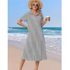 image:imageZeagoo Summer Dresses for Women 2026 Button Down Shirt Dresses Aline Long Sundress Short Sleeve Beach Travel Cover UpBlack Stripe