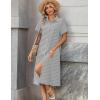 image:imageZeagoo Summer Dresses for Women 2026 Button Down Shirt Dresses Aline Long Sundress Short Sleeve Beach Travel Cover UpBlack Stripe