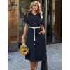 image:imageZeagoo Summer Dresses for Women 2026 Button Down Shirt Dresses Aline Long Sundress Short Sleeve Beach Travel Cover UpBlue