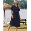 image:imageZeagoo Summer Dresses for Women 2026 Button Down Shirt Dresses Aline Long Sundress Short Sleeve Beach Travel Cover UpBlue