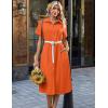 image:imageZeagoo Summer Dresses for Women 2026 Button Down Shirt Dresses Aline Long Sundress Short Sleeve Beach Travel Cover UpOrange