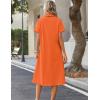 image:imageZeagoo Summer Dresses for Women 2026 Button Down Shirt Dresses Aline Long Sundress Short Sleeve Beach Travel Cover UpOrange