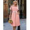 image:imageZeagoo Summer Dresses for Women 2026 Button Down Shirt Dresses Aline Long Sundress Short Sleeve Beach Travel Cover UpPink