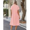 image:imageZeagoo Summer Dresses for Women 2026 Button Down Shirt Dresses Aline Long Sundress Short Sleeve Beach Travel Cover UpPink