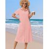 image:imageZeagoo Summer Dresses for Women 2026 Button Down Shirt Dresses Aline Long Sundress Short Sleeve Beach Travel Cover UpPink