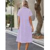image:imageZeagoo Summer Dresses for Women 2026 Button Down Shirt Dresses Aline Long Sundress Short Sleeve Beach Travel Cover UpPurple Stripe