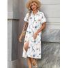 image:imageZeagoo Summer Dresses for Women 2026 Button Down Shirt Dresses Aline Long Sundress Short Sleeve Beach Travel Cover UpWhite Floral