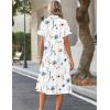image:imageZeagoo Summer Dresses for Women 2026 Button Down Shirt Dresses Aline Long Sundress Short Sleeve Beach Travel Cover UpWhite Floral