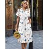 image:imageZeagoo Summer Dresses for Women 2026 Button Down Shirt Dresses Aline Long Sundress Short Sleeve Beach Travel Cover UpWhite Floral