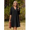 image:imageZeagoo Summer Dresses for Women 2026 V Neck Ruffle Sleeve Casual Shift Dress Hawaiian Sundress Beach Vacation ClothesBlack