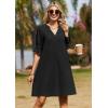 image:imageZeagoo Summer Dresses for Women 2026 V Neck Ruffle Sleeve Casual Shift Dress Hawaiian Sundress Beach Vacation ClothesBlack