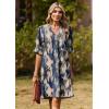 image:imageZeagoo Summer Dresses for Women 2026 V Neck Ruffle Sleeve Casual Shift Dress Hawaiian Sundress Beach Vacation ClothesBlue Gradient