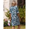 image:imageZeagoo Summer Dresses for Women 2026 V Neck Ruffle Sleeve Casual Shift Dress Hawaiian Sundress Beach Vacation ClothesBlue Leaves